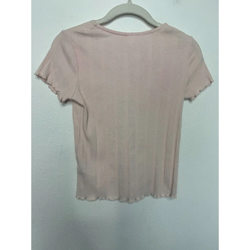 Art Class Ribbed Knit Tops 2 Pack Size L Black Pink Short Sleeve Cotton Blend
